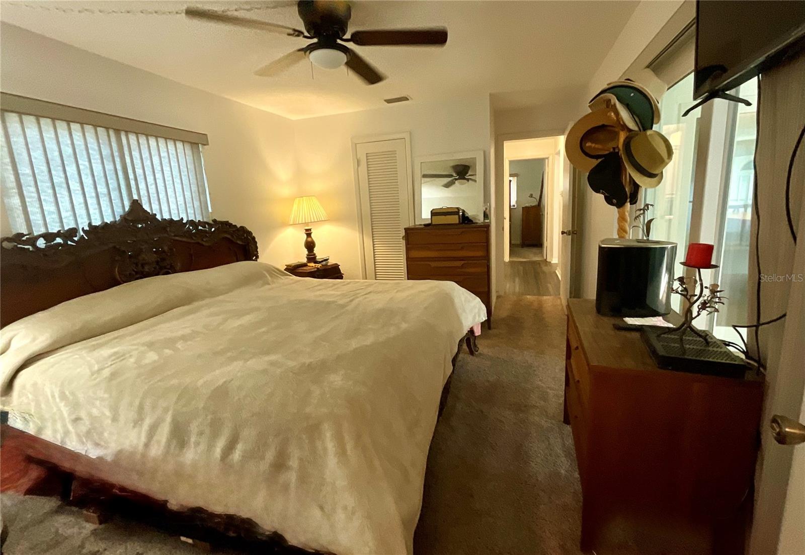 Primary bedroom view from primary bath