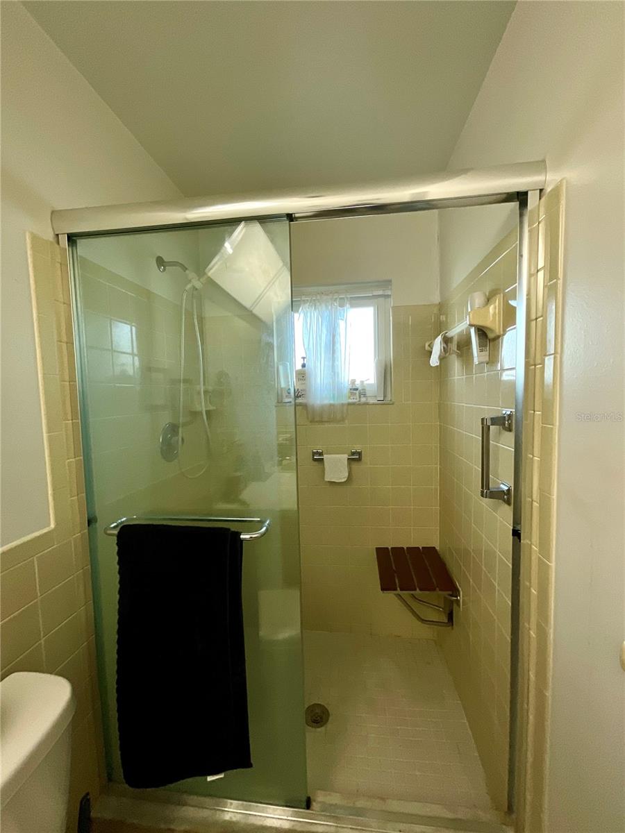 Primary bathroom step in shower