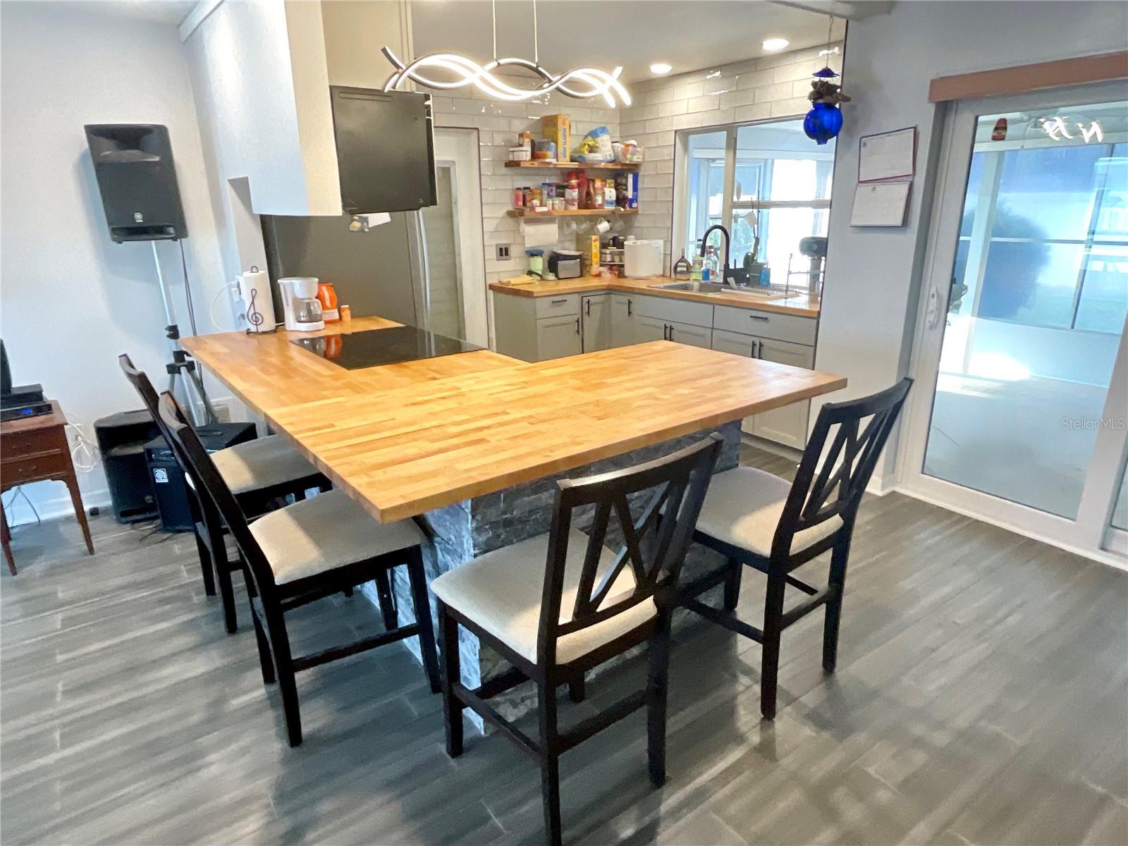 Kitchen with island.