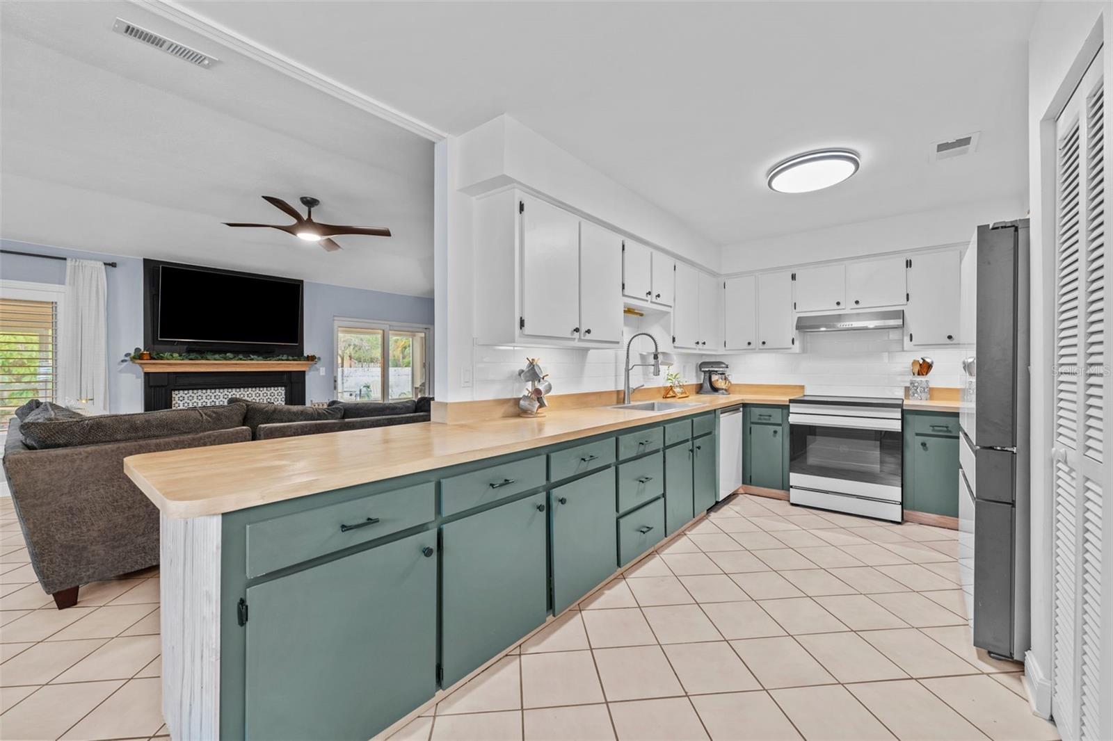 Kitchen with stainless steel appliances
