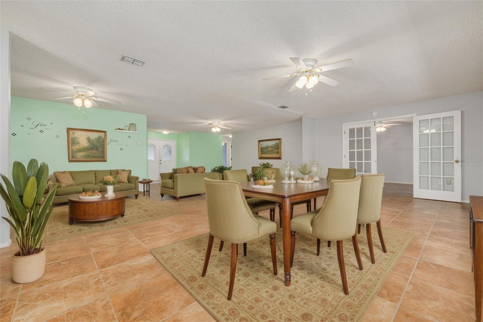 Virtually staged Living space