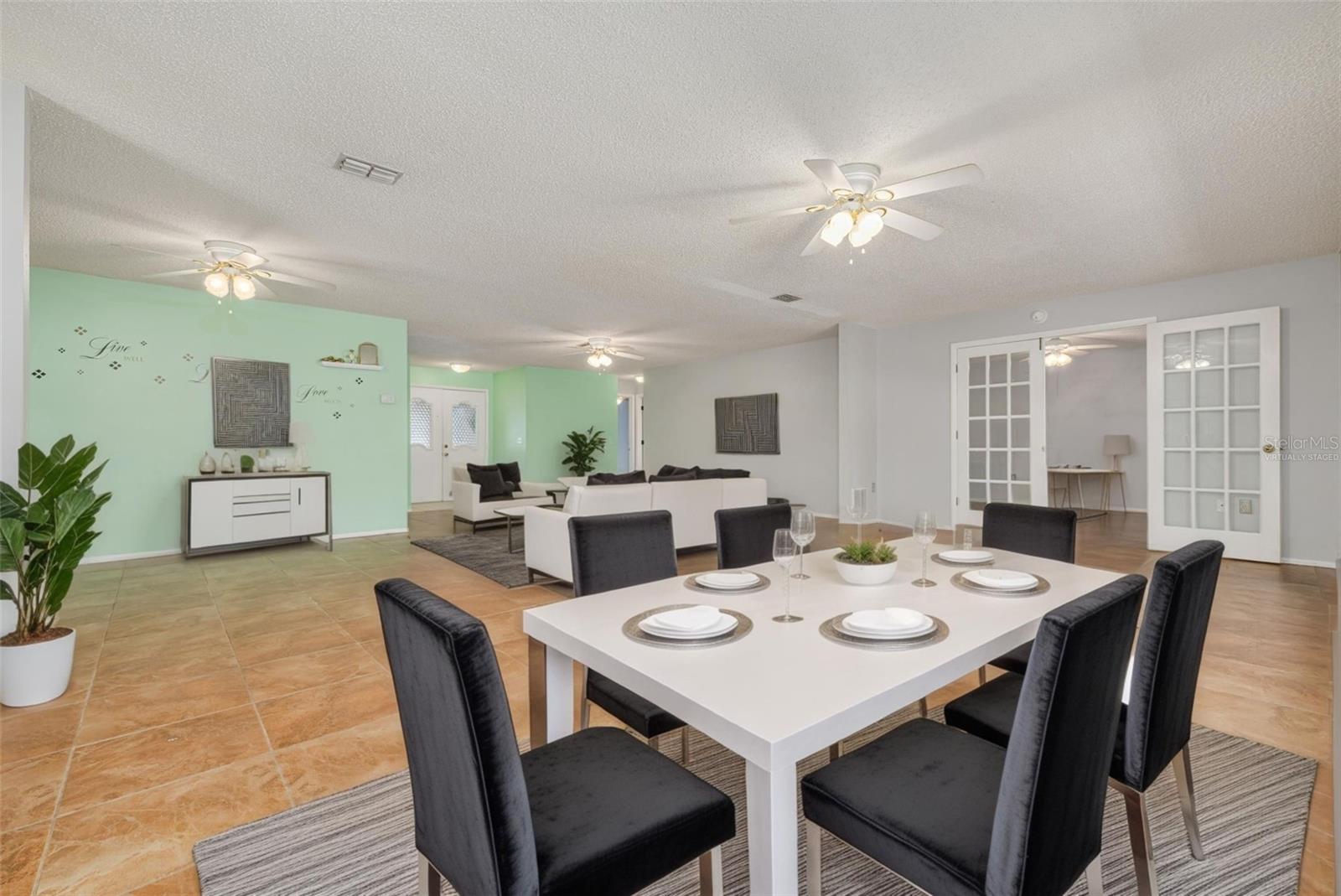 Virtually staged Living space