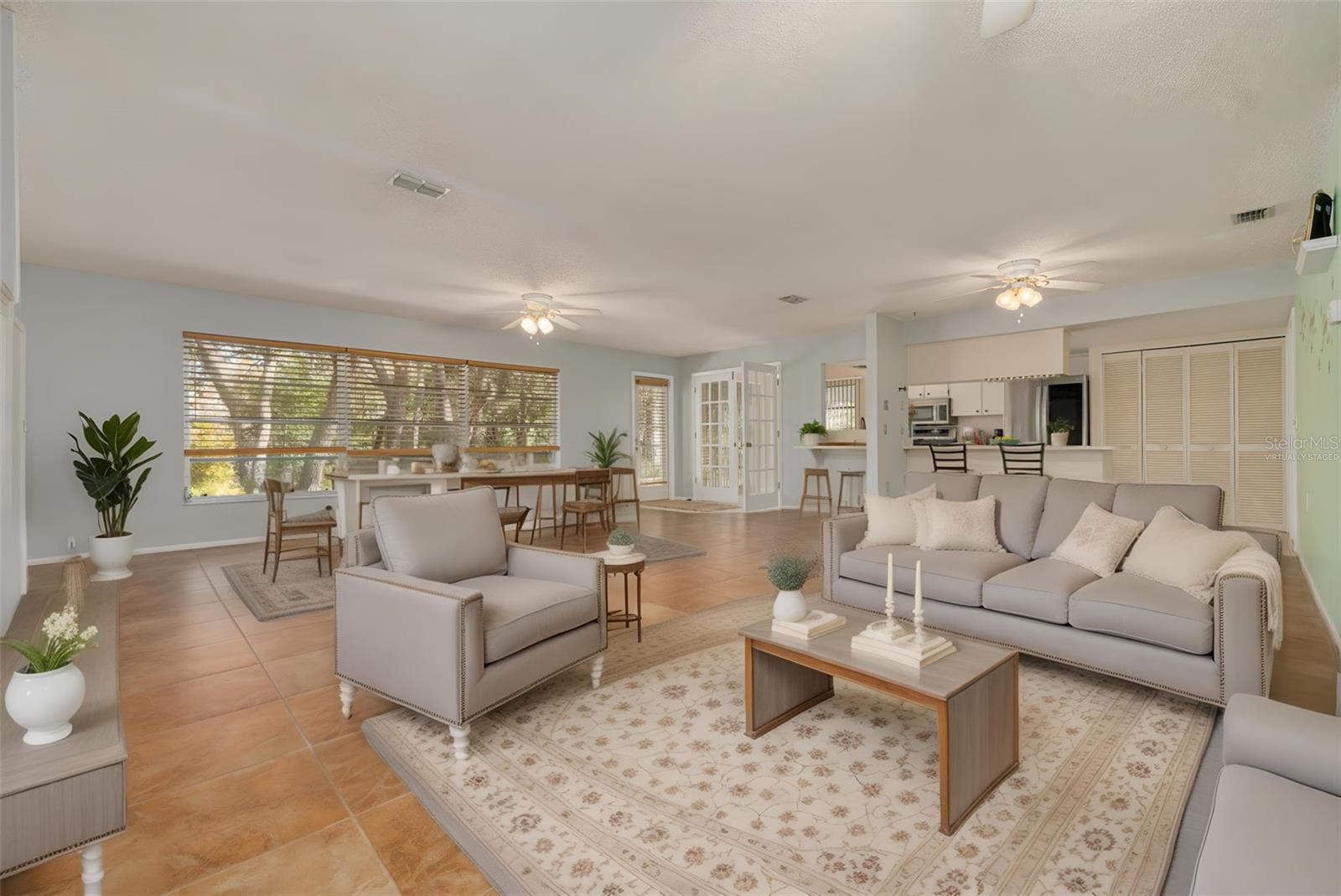 Virtually staged Living space