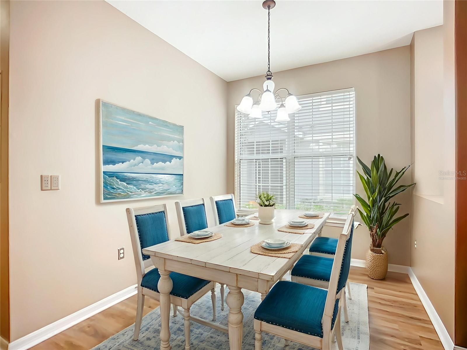 Virtually staged formal dining room