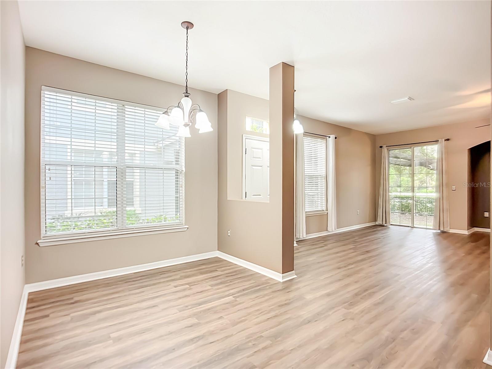 Formal dining room into living room