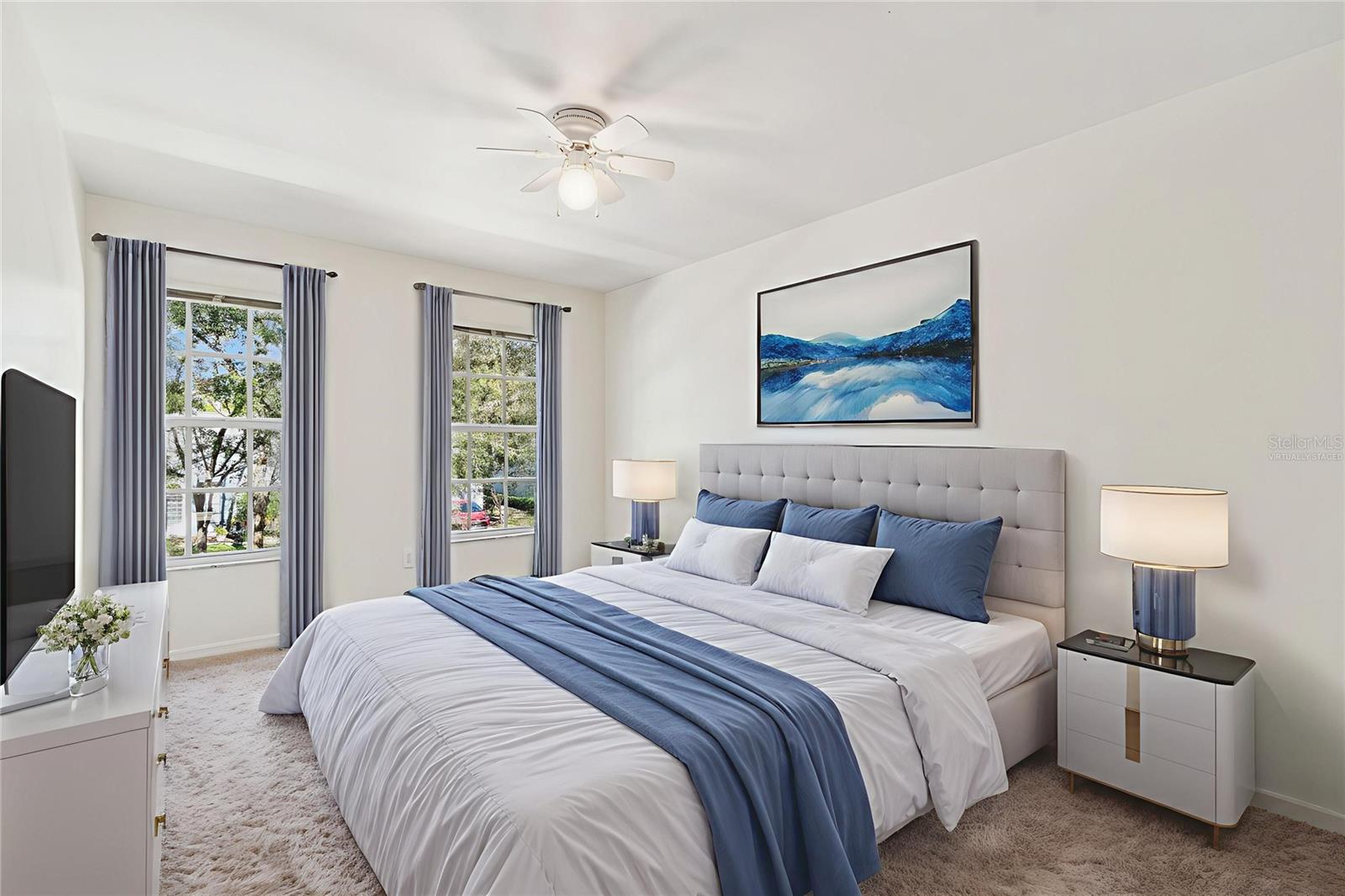 Virtually staged bedroom 3