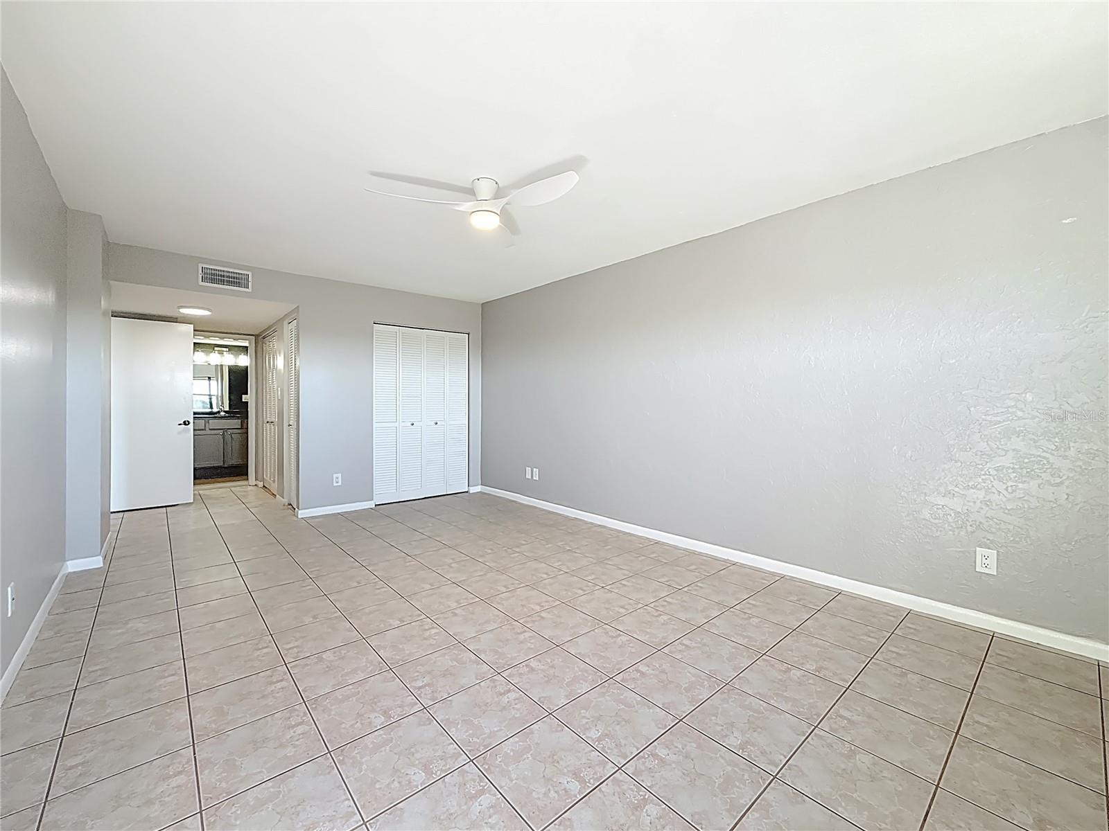 Primary bedroom view towards ensuite