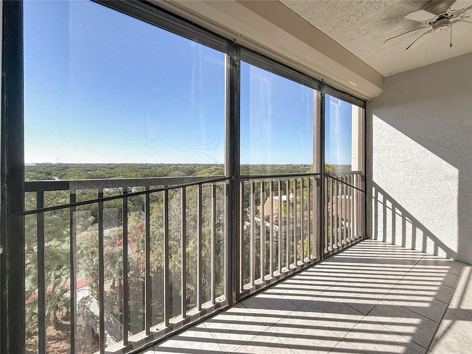 Spacious screened in balcony
