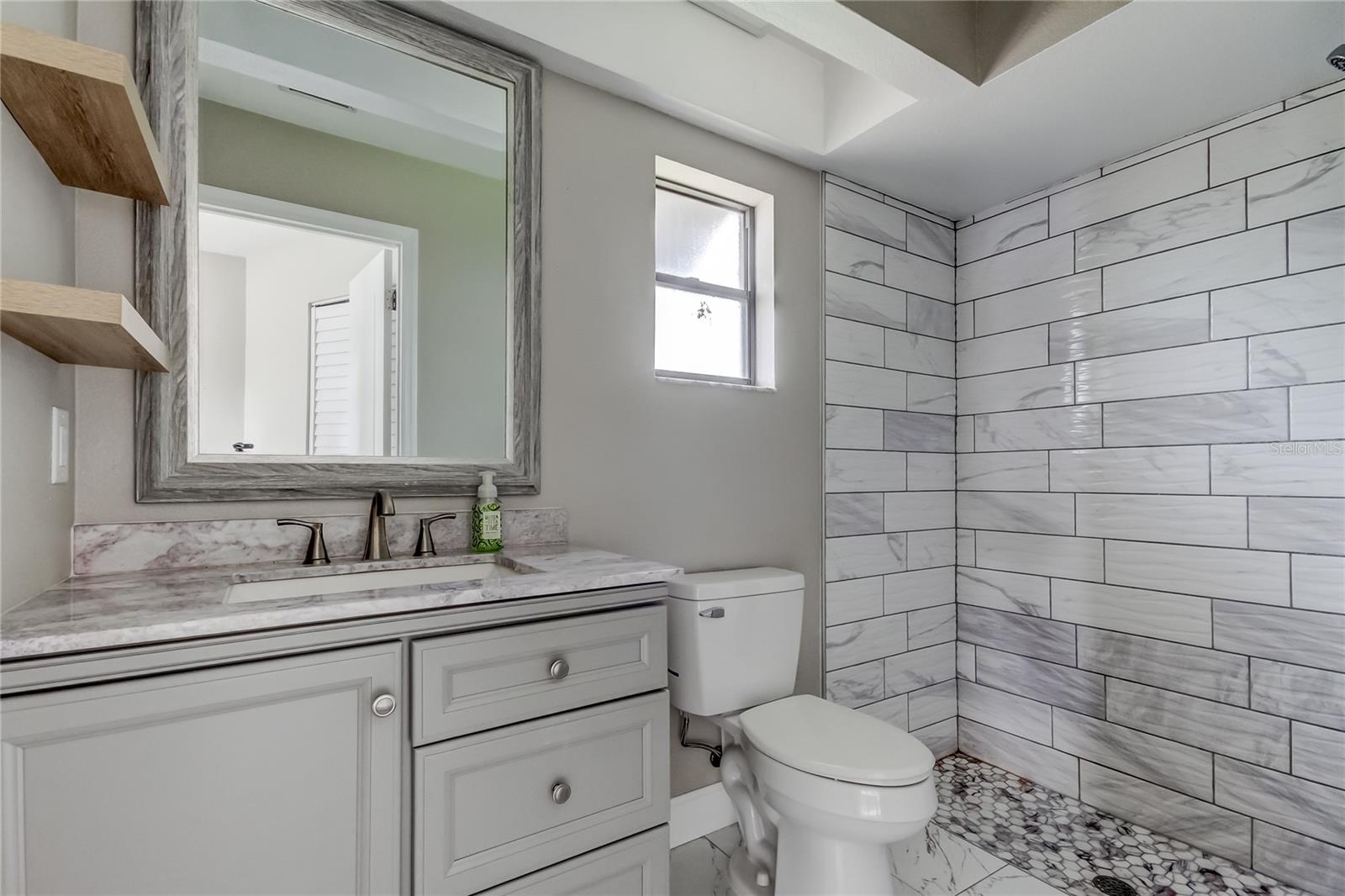 primary bath with shower, no tub