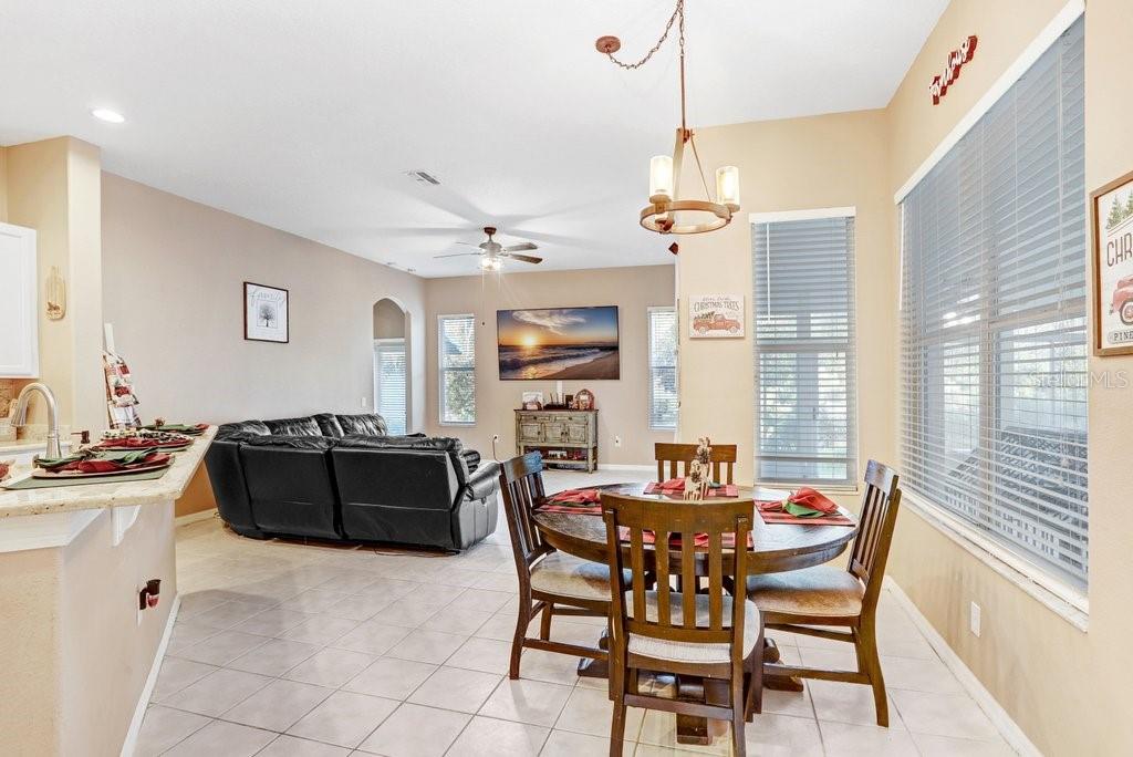 Breakfast nook looking into family room