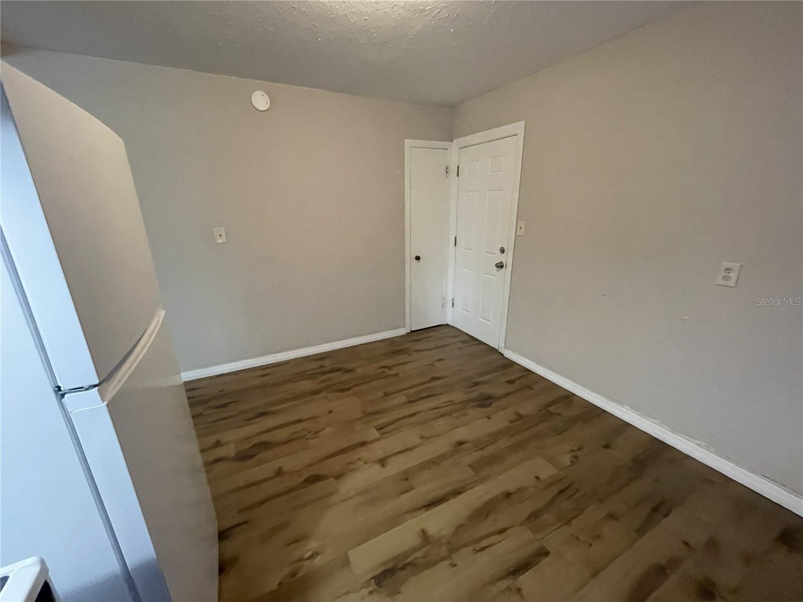 Kitchen with the back door exit