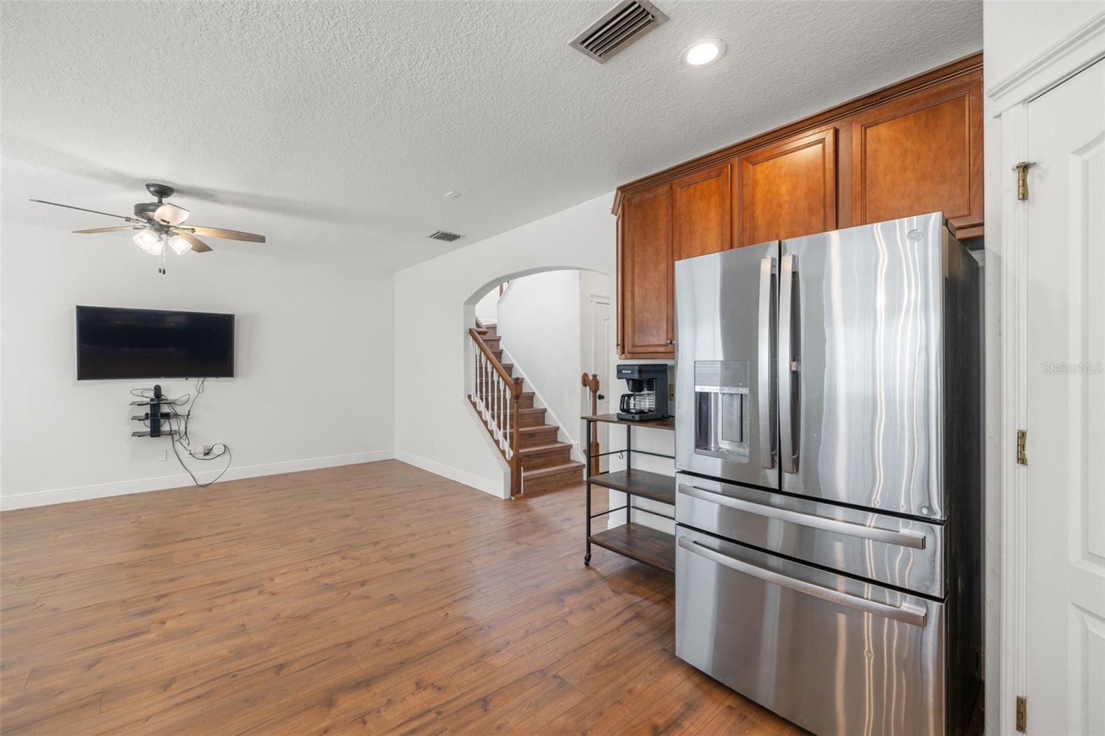 Kitchen and family room