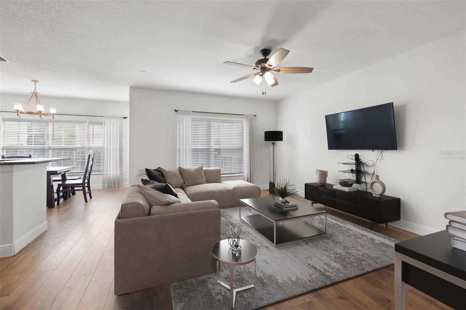 Family room virtually staged