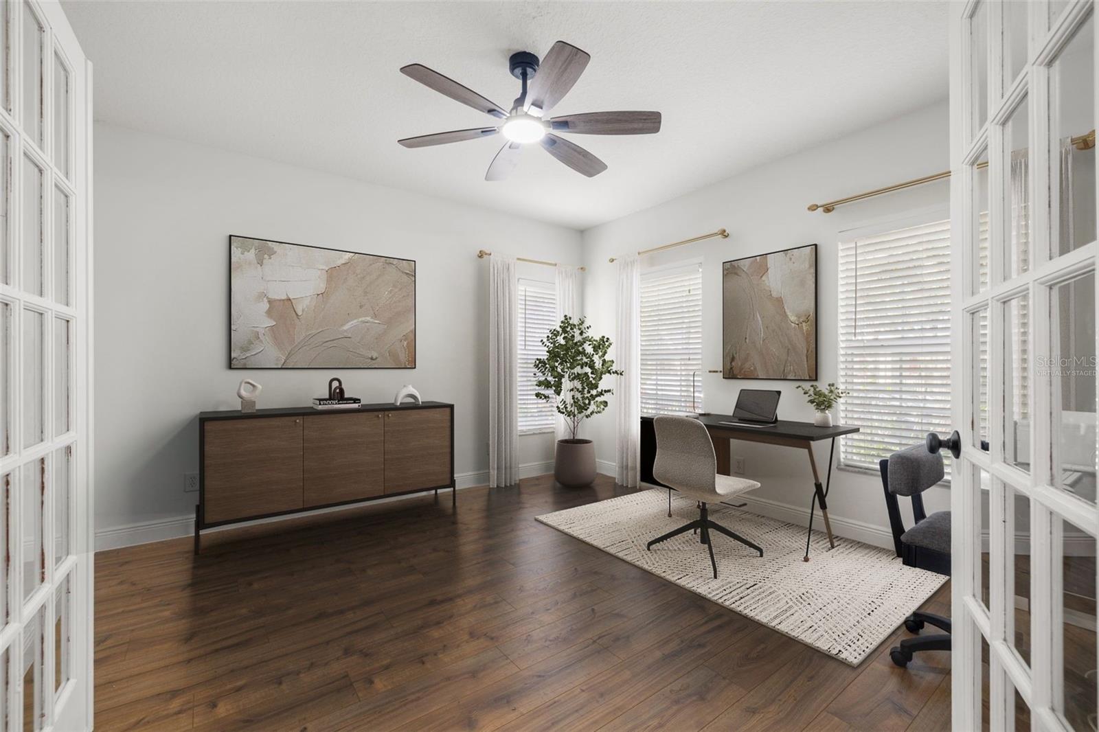 Office/den virtually staged