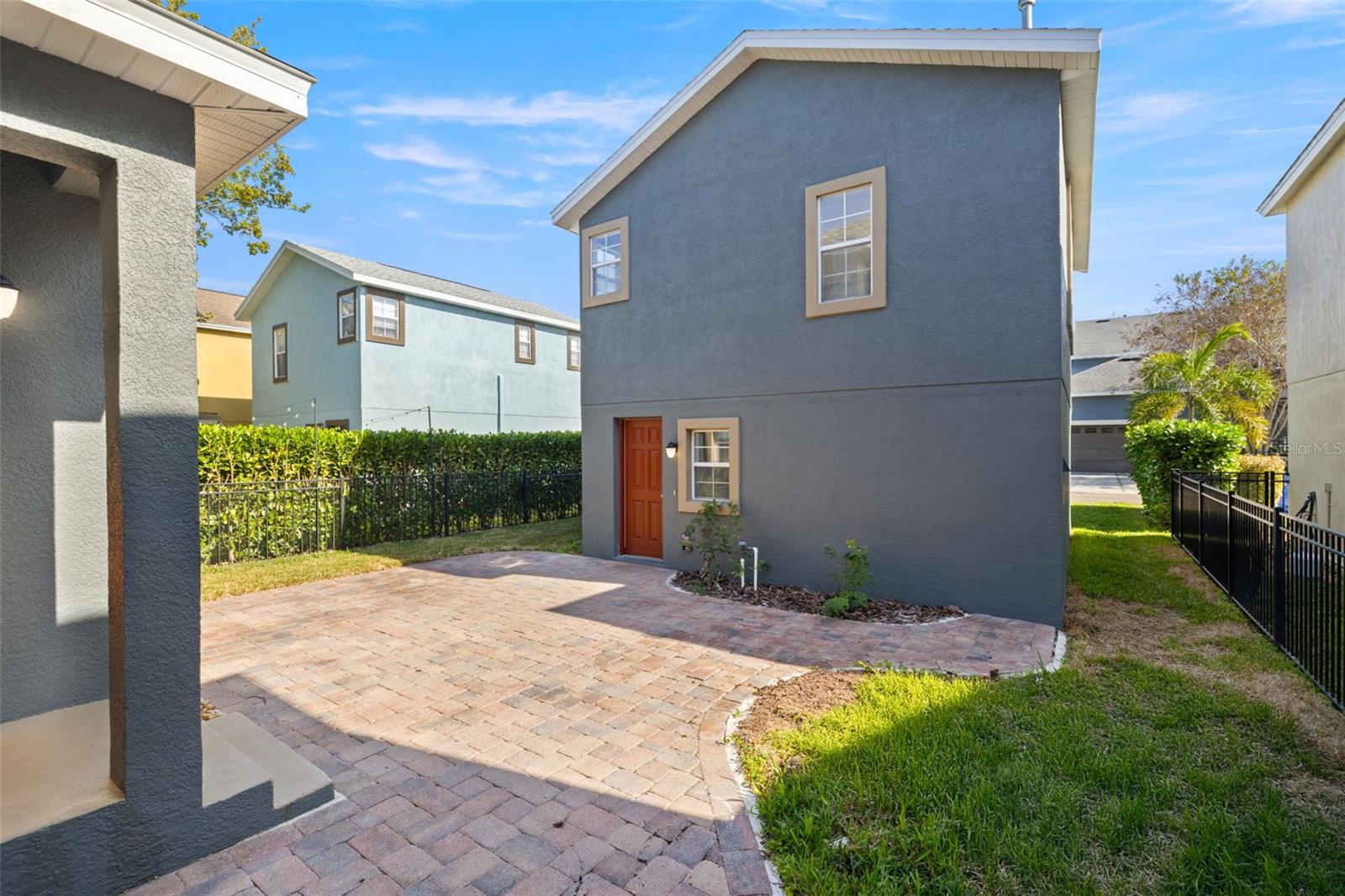 Paved patio showing ADU