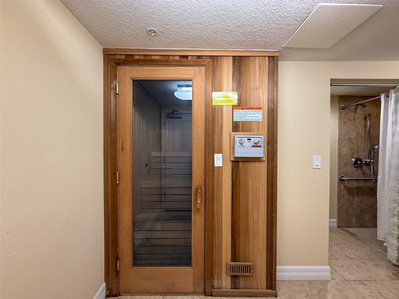 Sauna in each fitness area bathroom