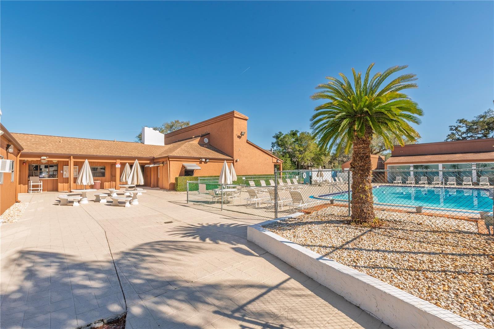 Community swimming pool.