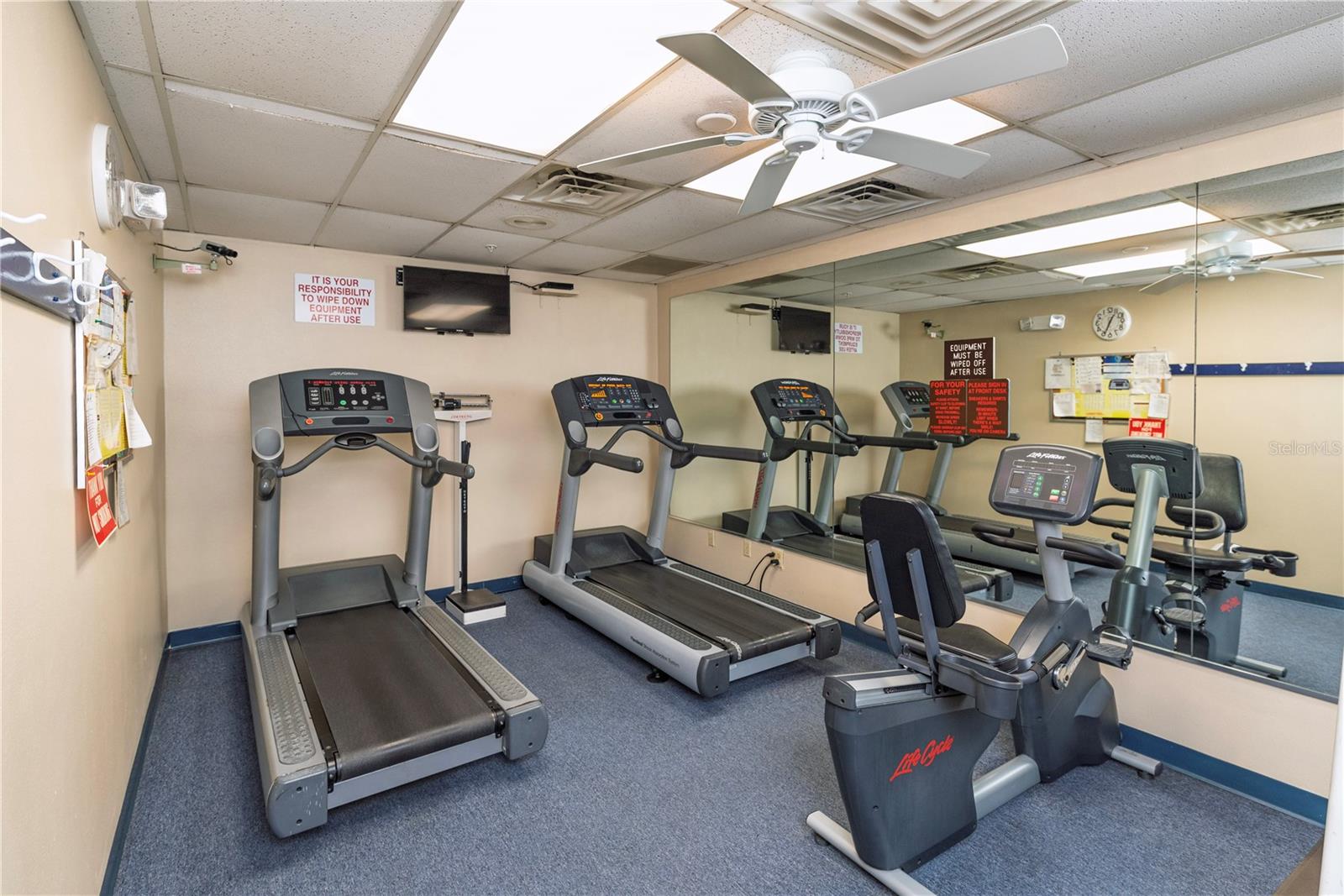 Cardio fitness equipment.