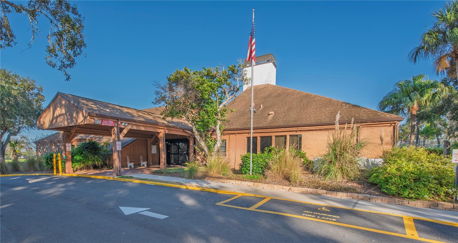 Clubhouse exterior.