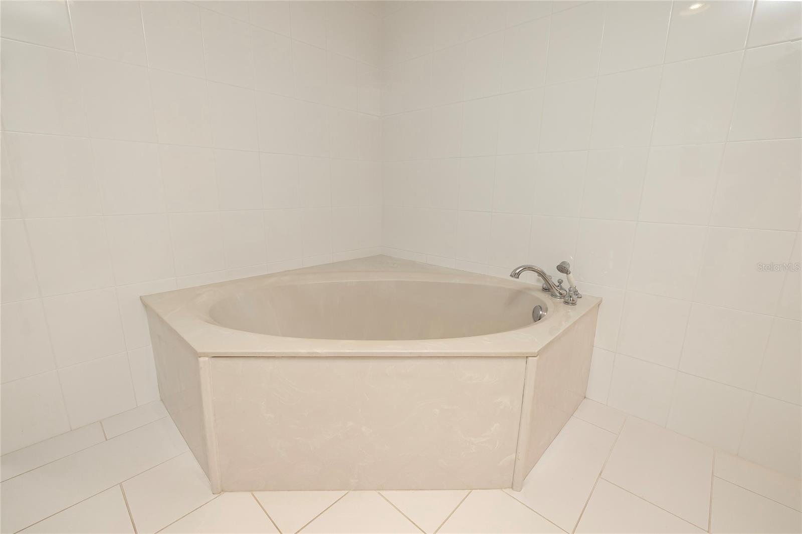 Master Bathroom with soaking tub, separate shower, dual vanities and separate water closet