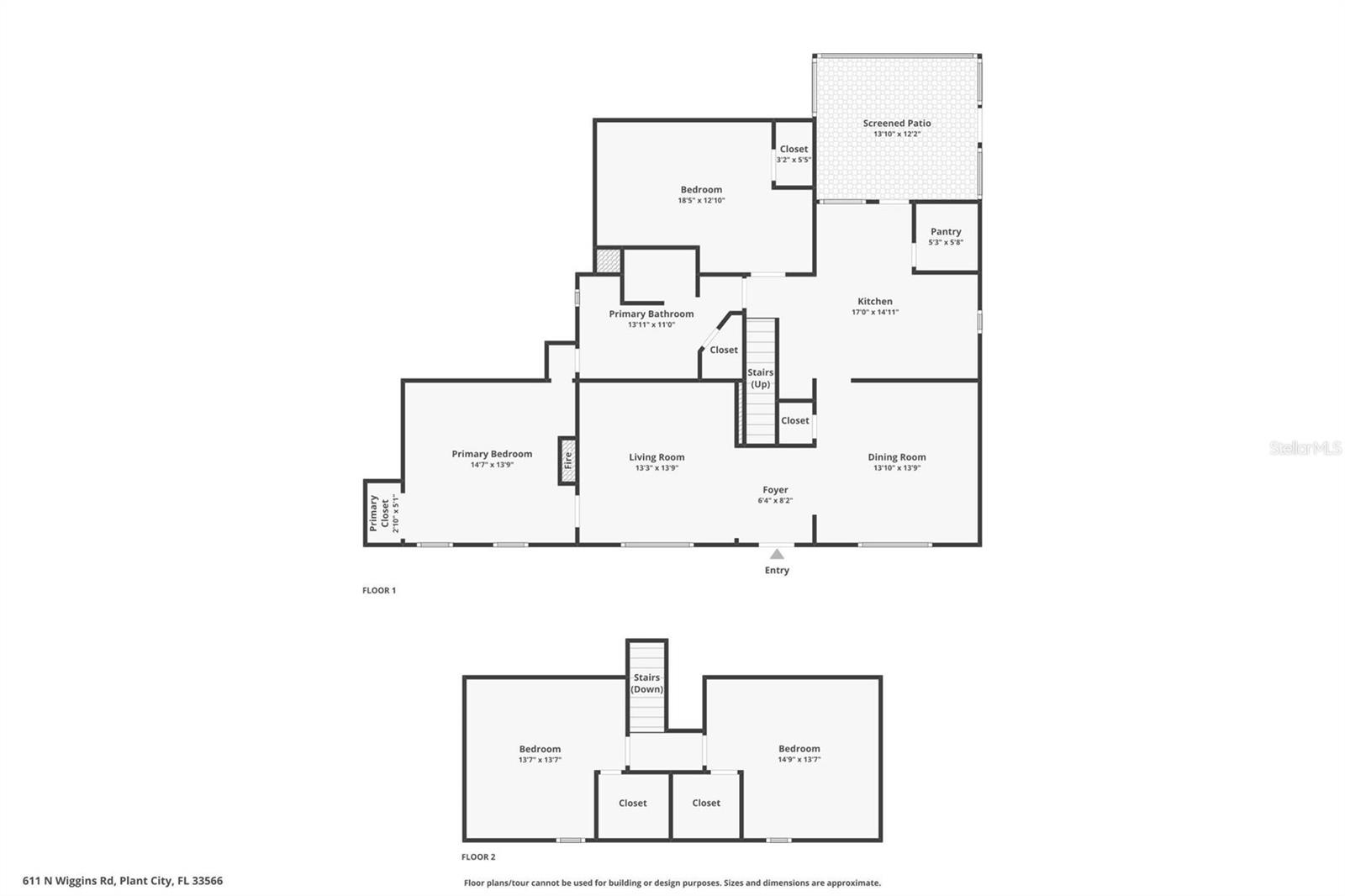 Floorplan for both levels of the home.