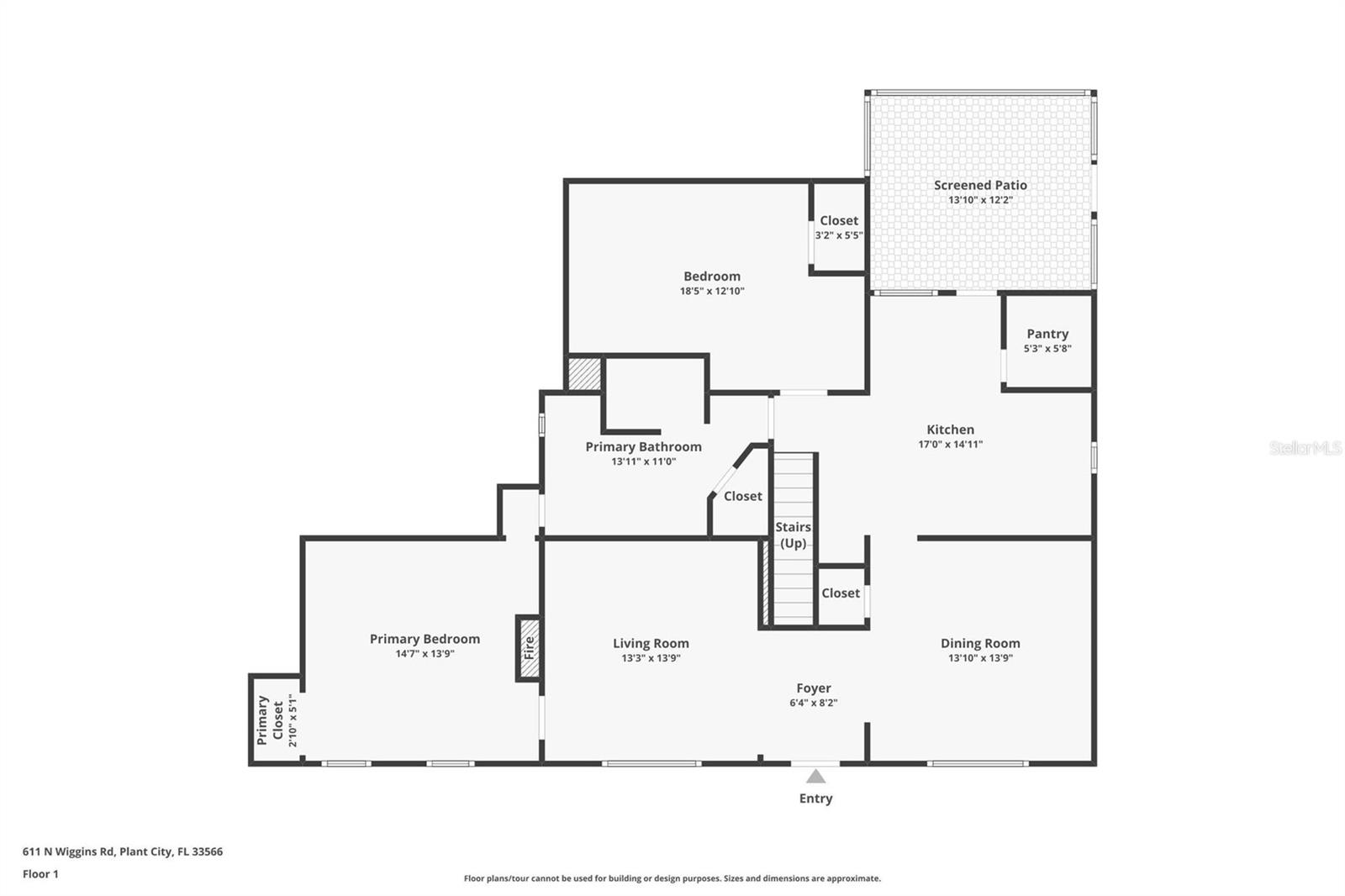 Floorplan for the first floor of the home.