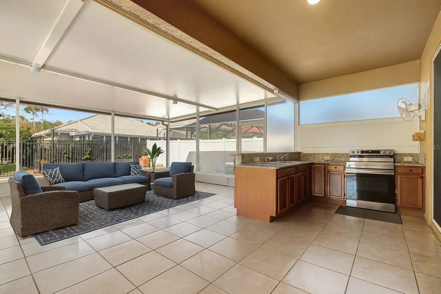 patio kitchen staged