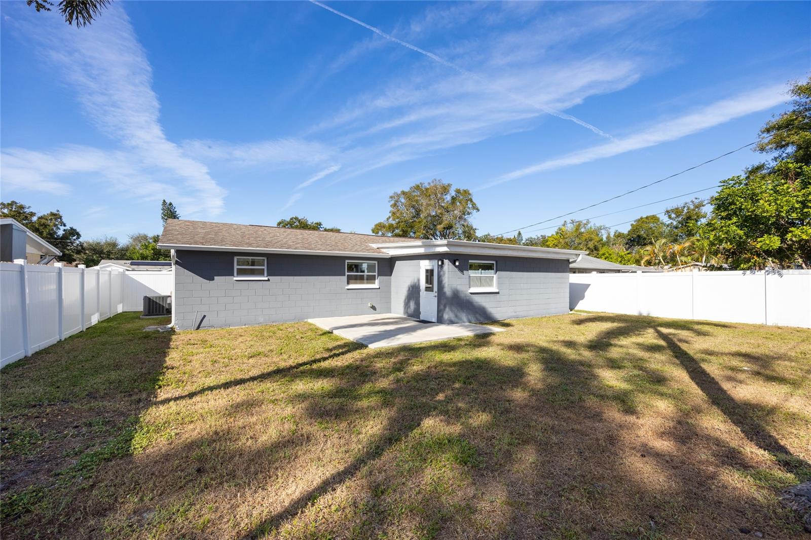 Back yard with open patio