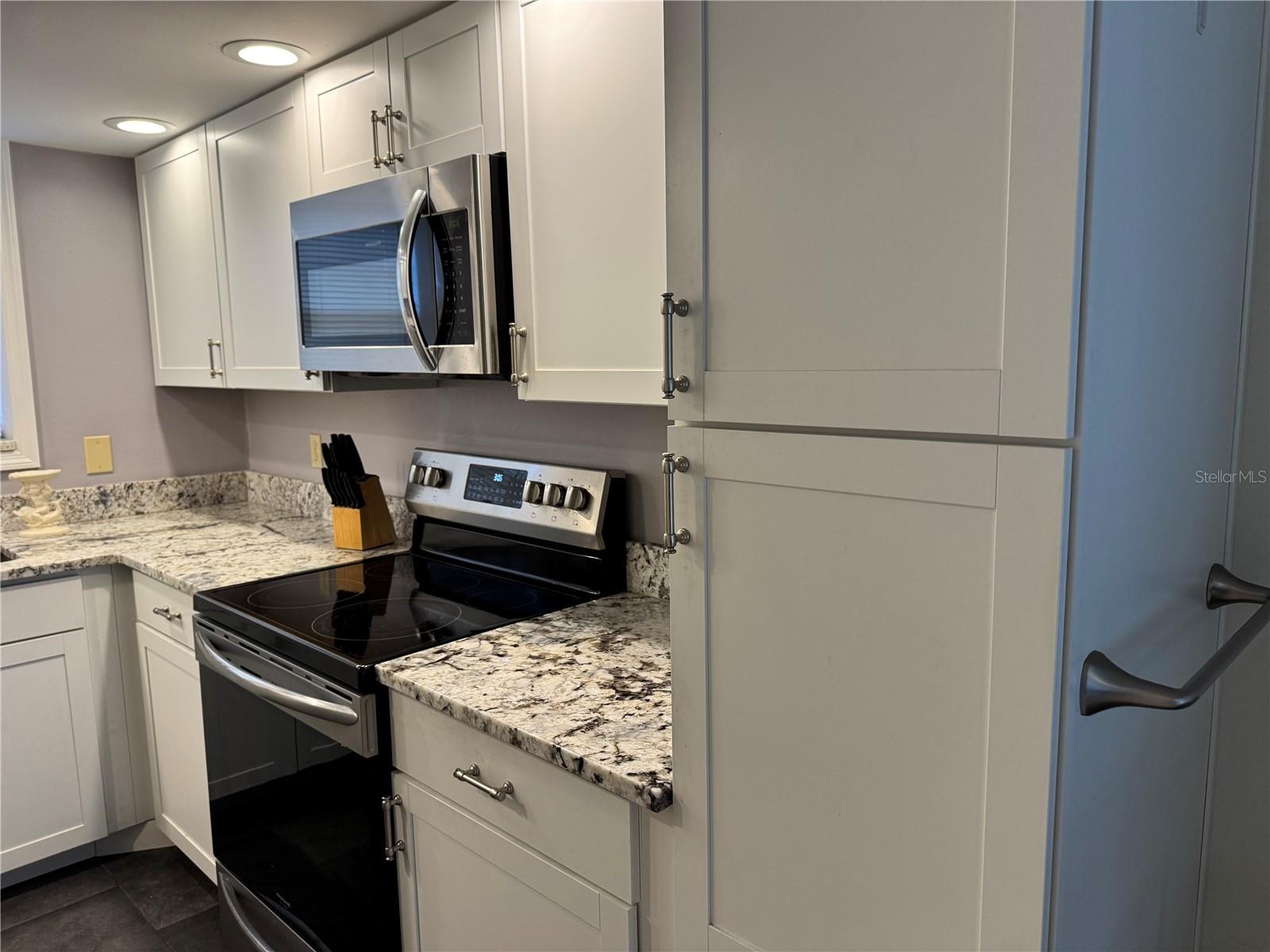 Granite Counters and Pantry Cabinet