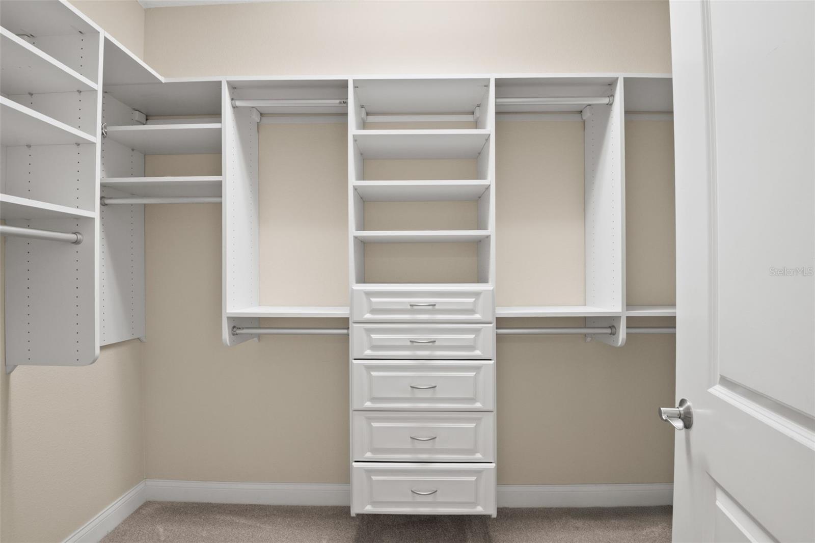 Two built-in closets in the Main Bedroom.