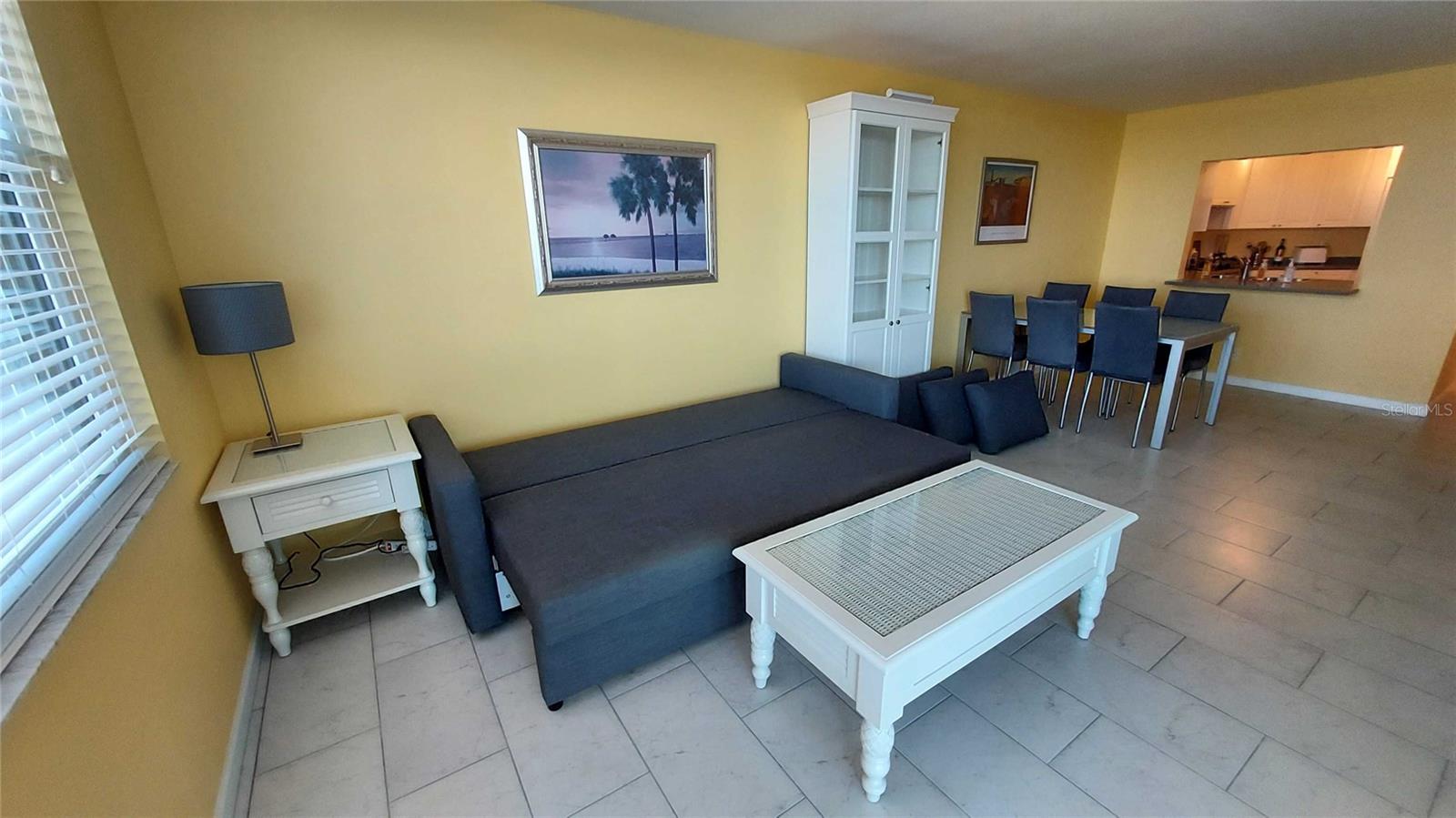 Living/Dining room with sleeper sofa