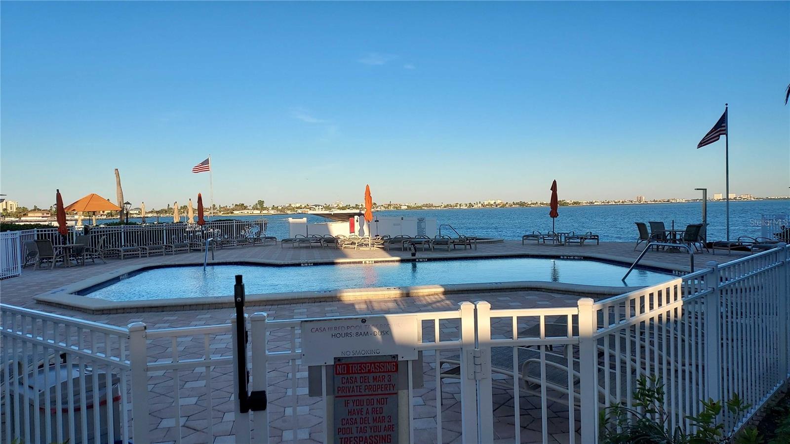 Waterfront pool area