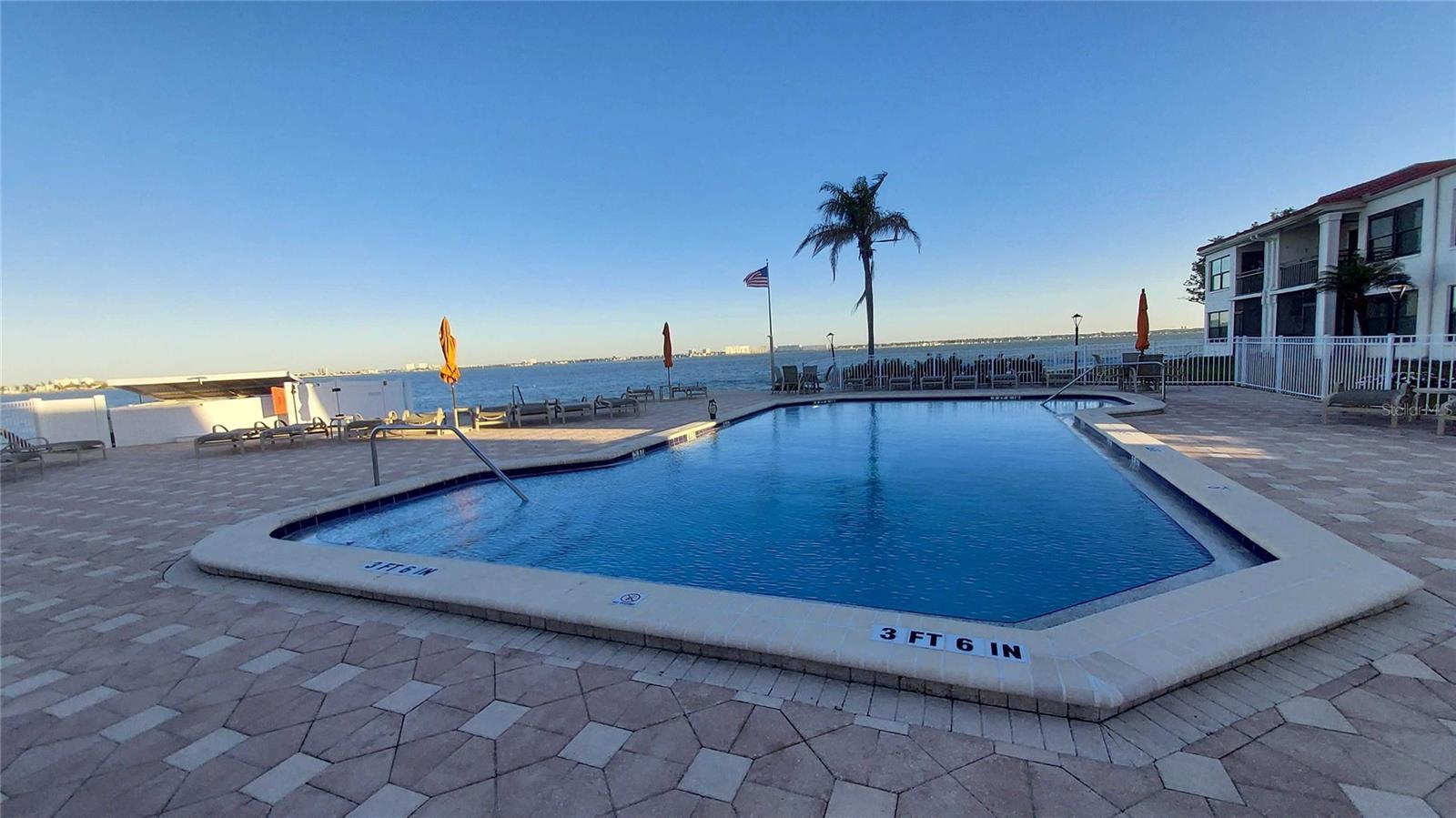Waterfront pool area