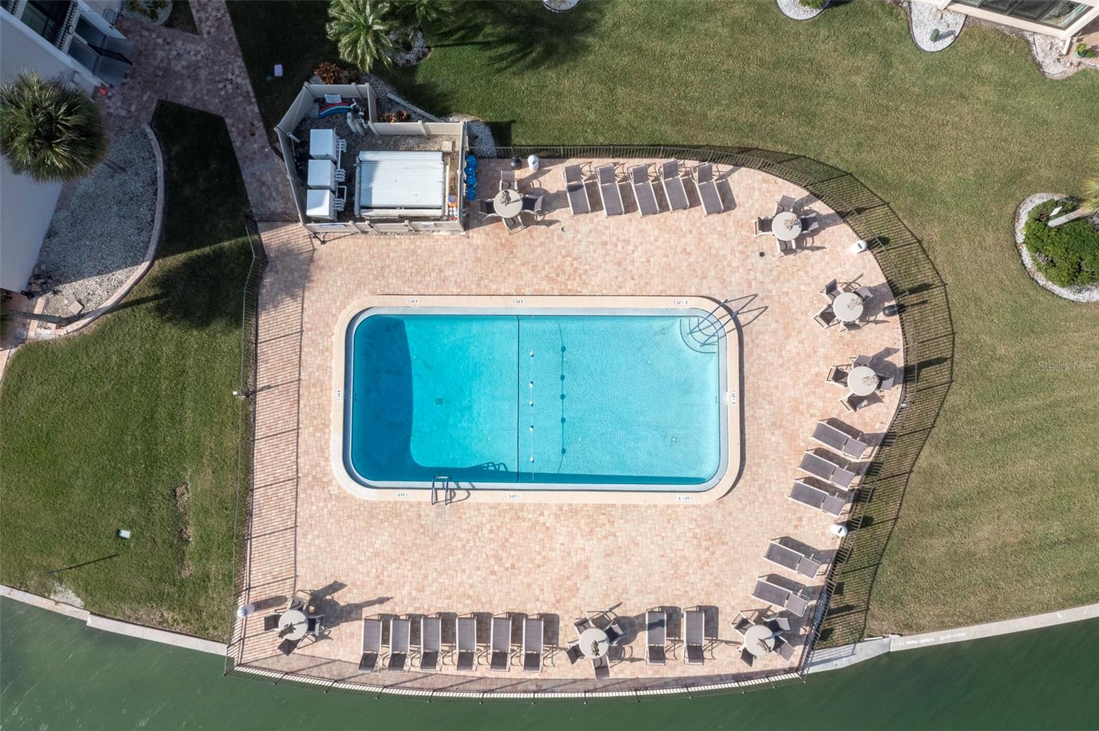 Aerial View of Marina House Pool area.