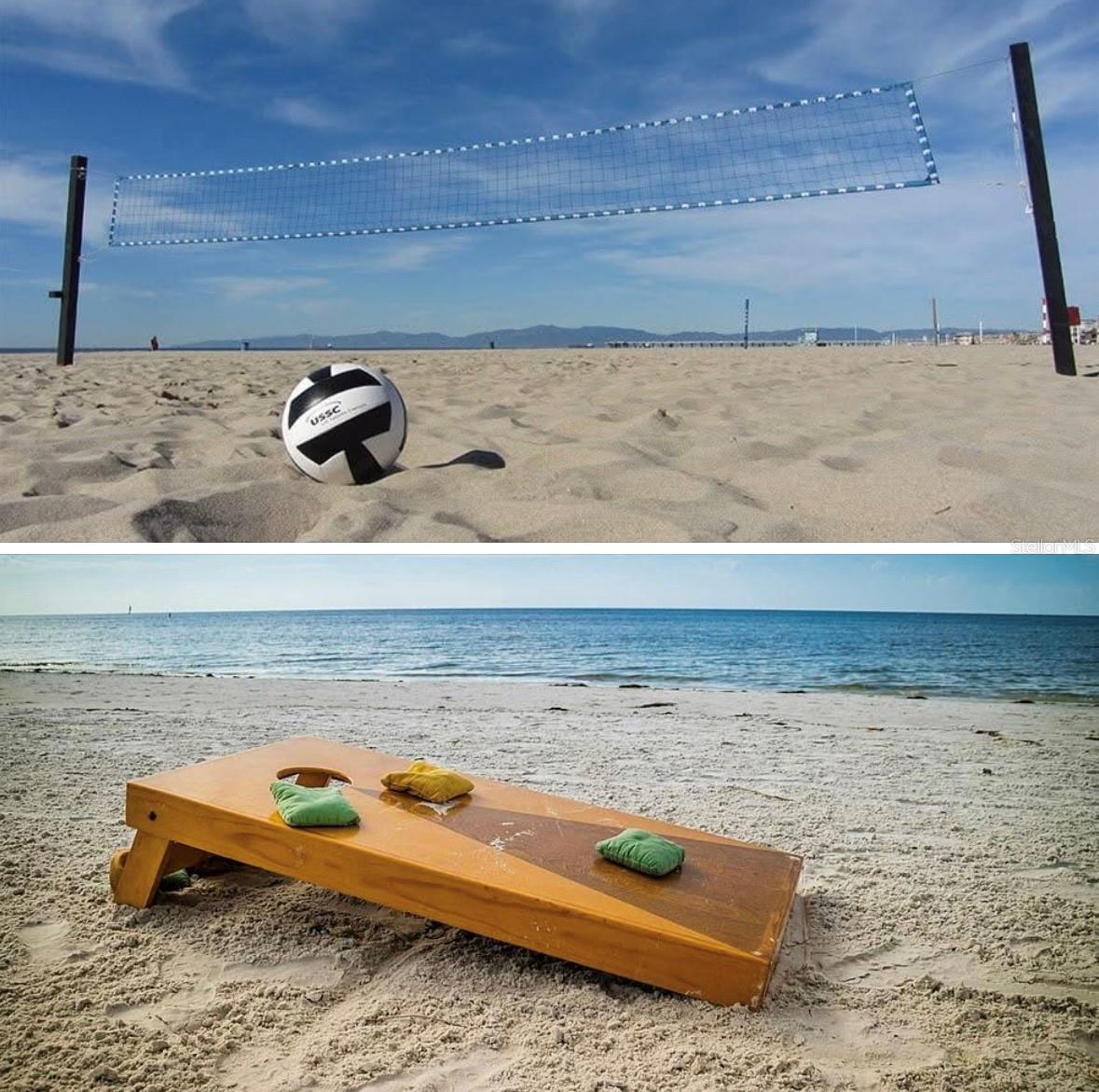 Beach volleyball or corn hole