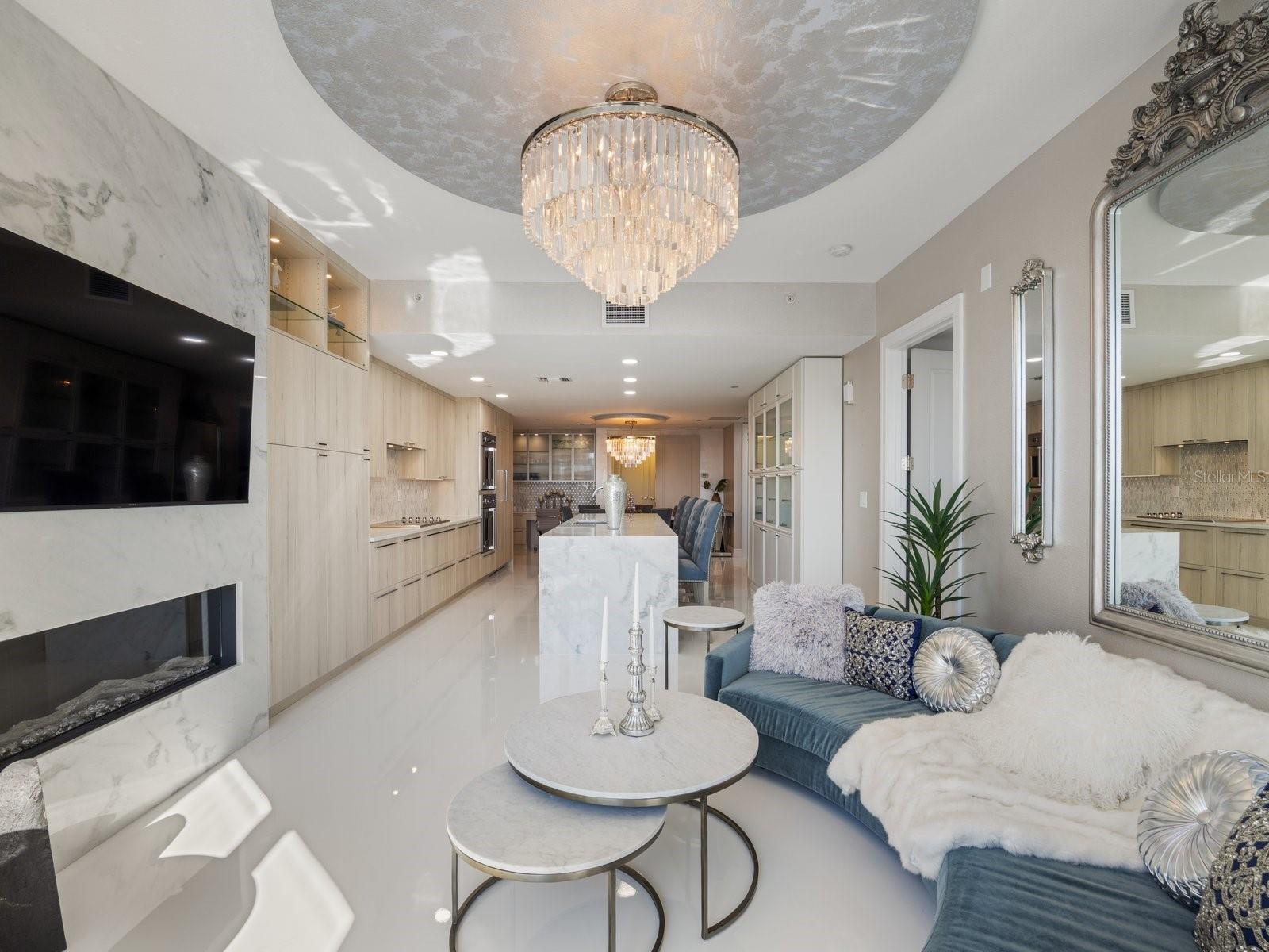 Electric color changing fireplace