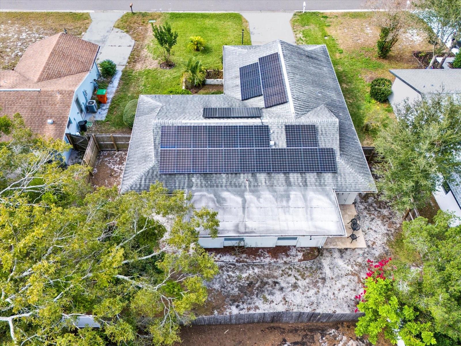 Solar panels power the whole home
