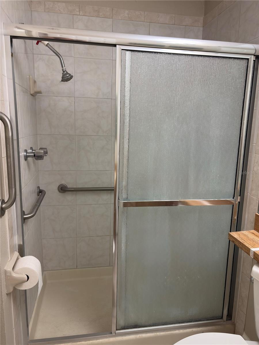 Walk in shower in Primary