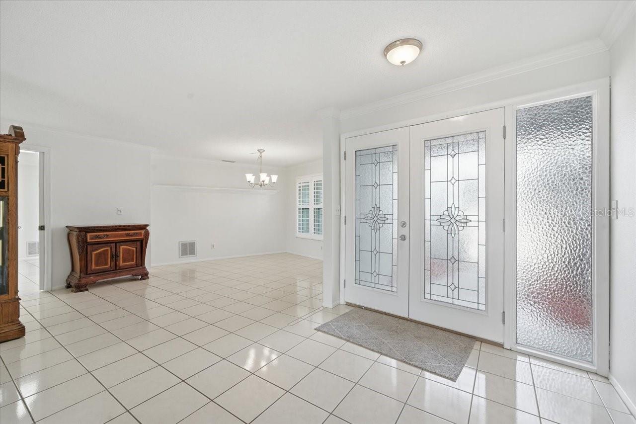 Front entrance and dining room