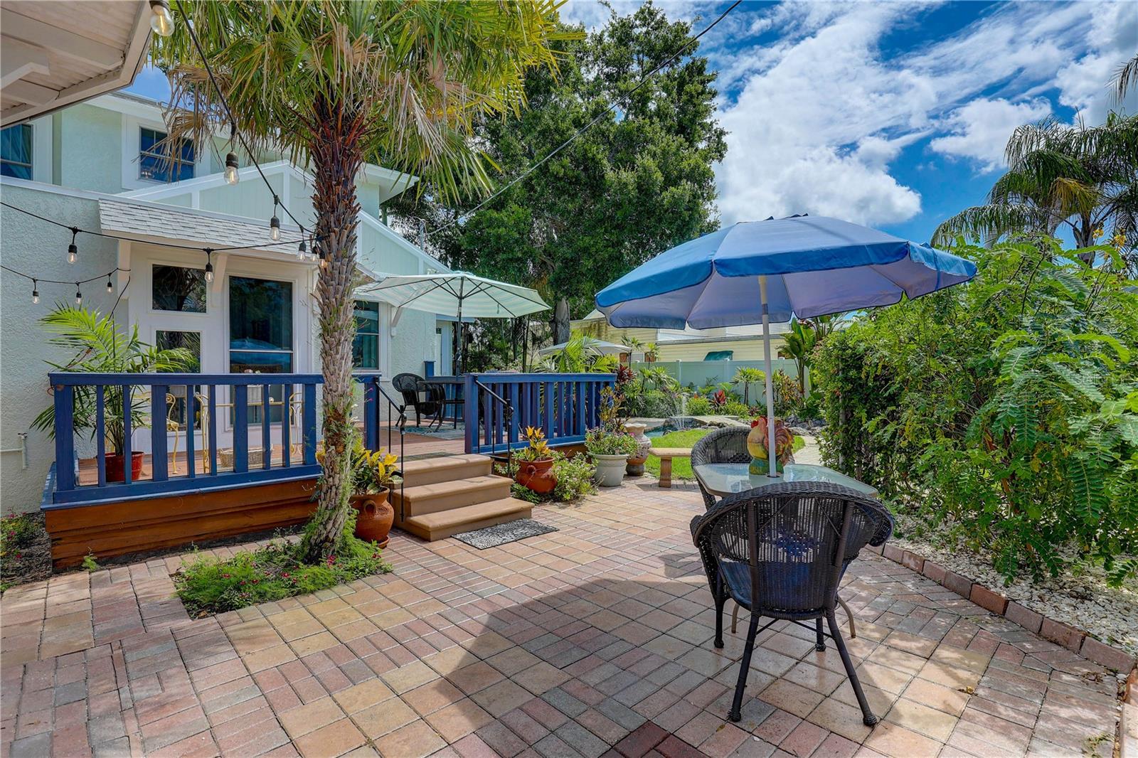 Sitting area outside deck and back door