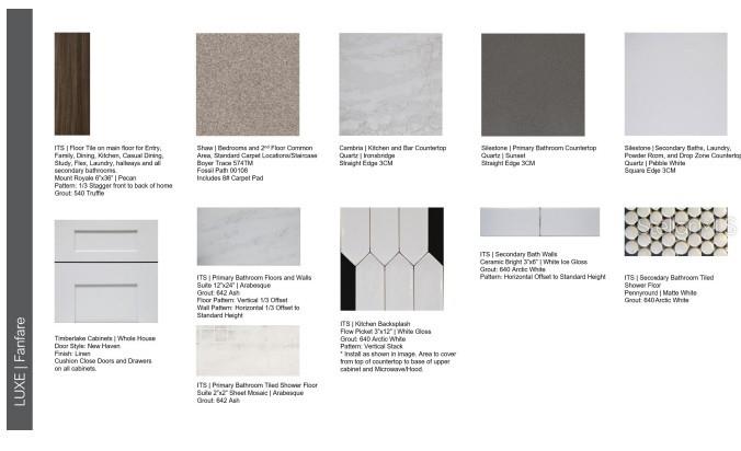 35056 Emberview Drive design selections. Home is currently under construction and selections are subject to change.