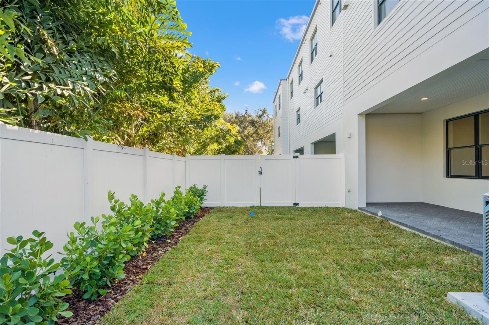 private, fenced backyard