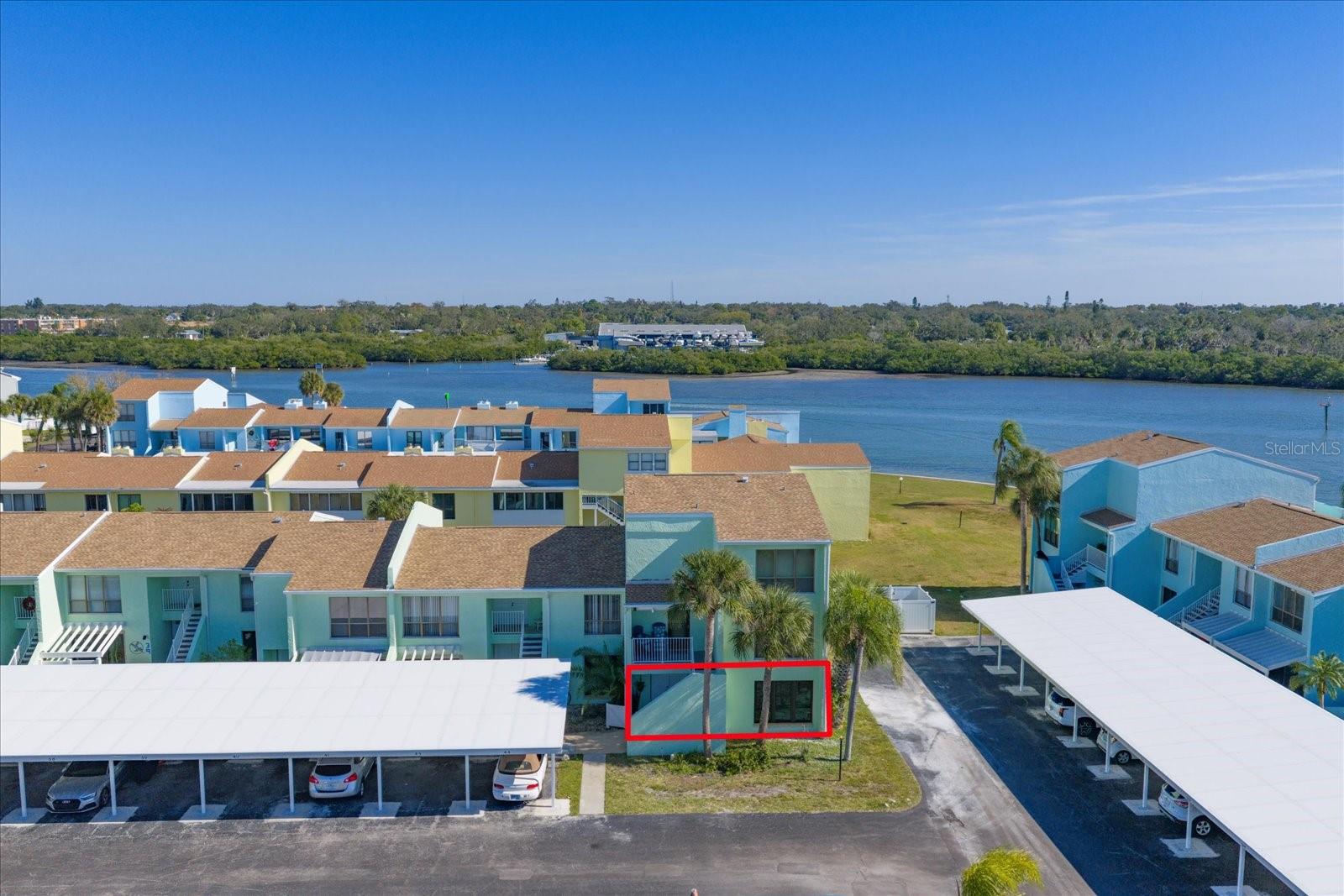 Perfectly positioned ground floor end unit provides easy access and views to the intracoastal.