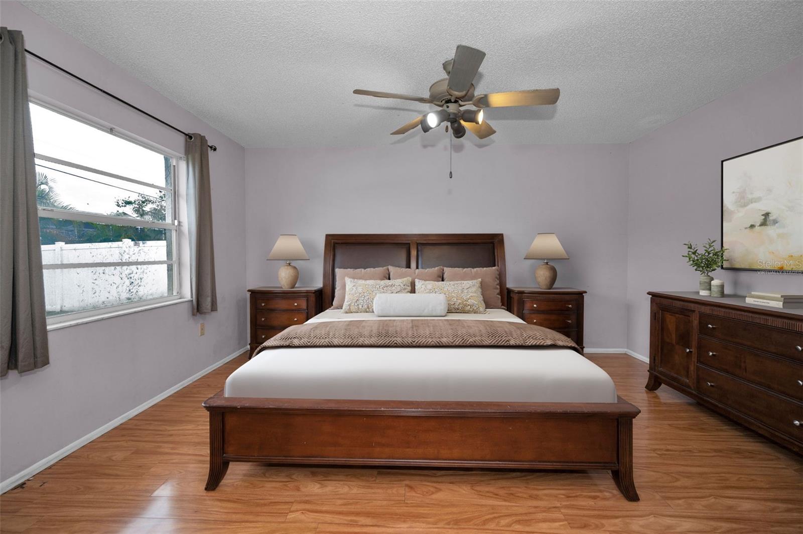 Virtually Staged Master Bedroom