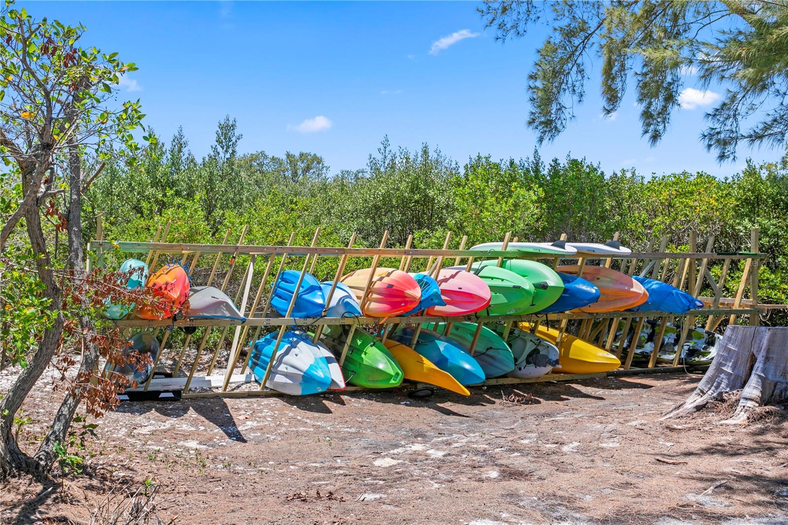 Kayak Storage off Beach