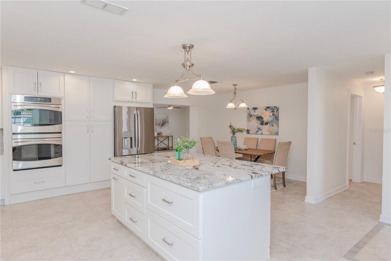 Double wall oven with convection.