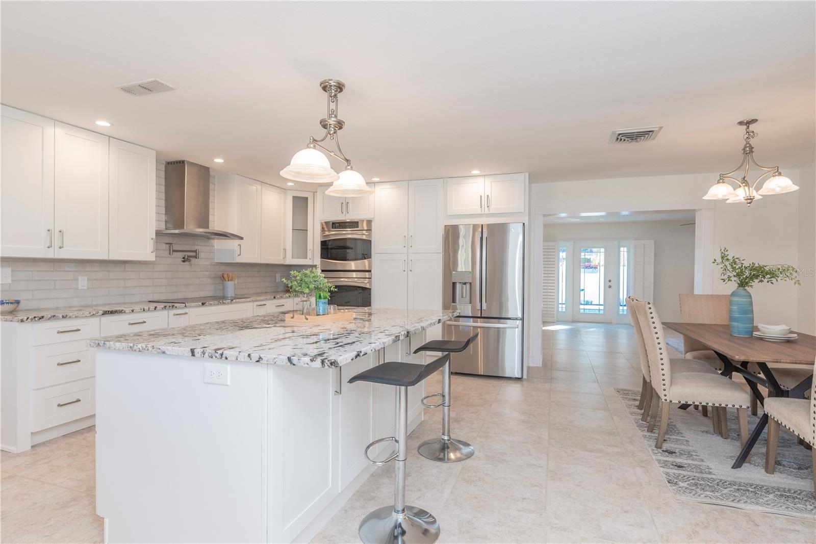 Kitchen is open to the dining room.