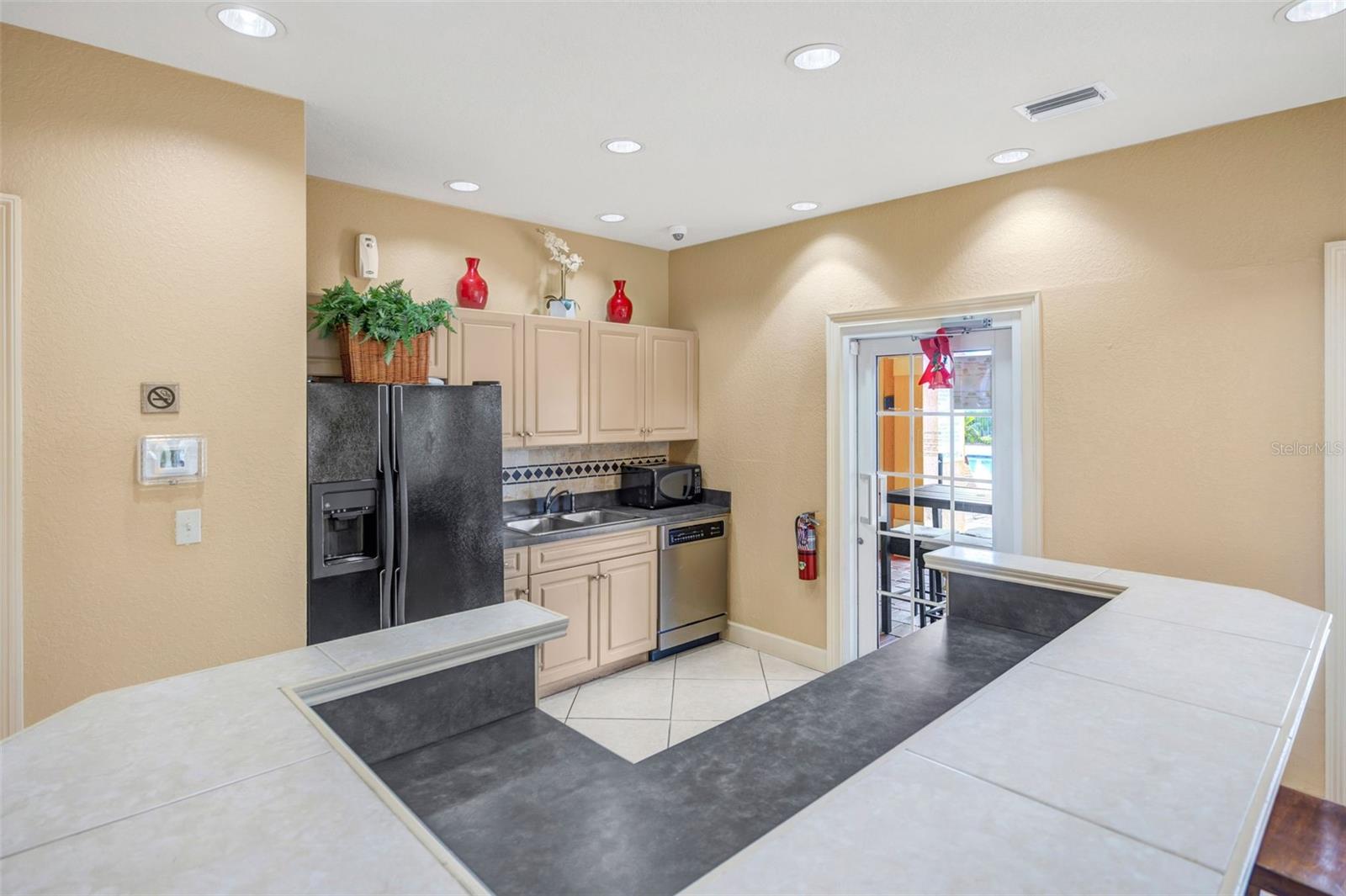 Kitchen in clubhouse by pool