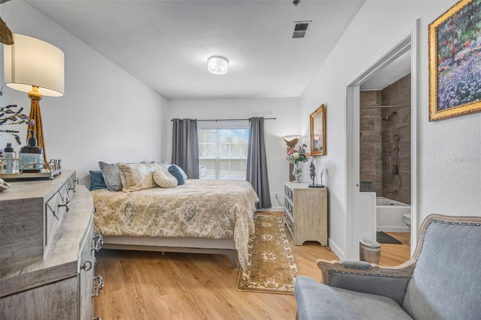 Primary bedroom from door