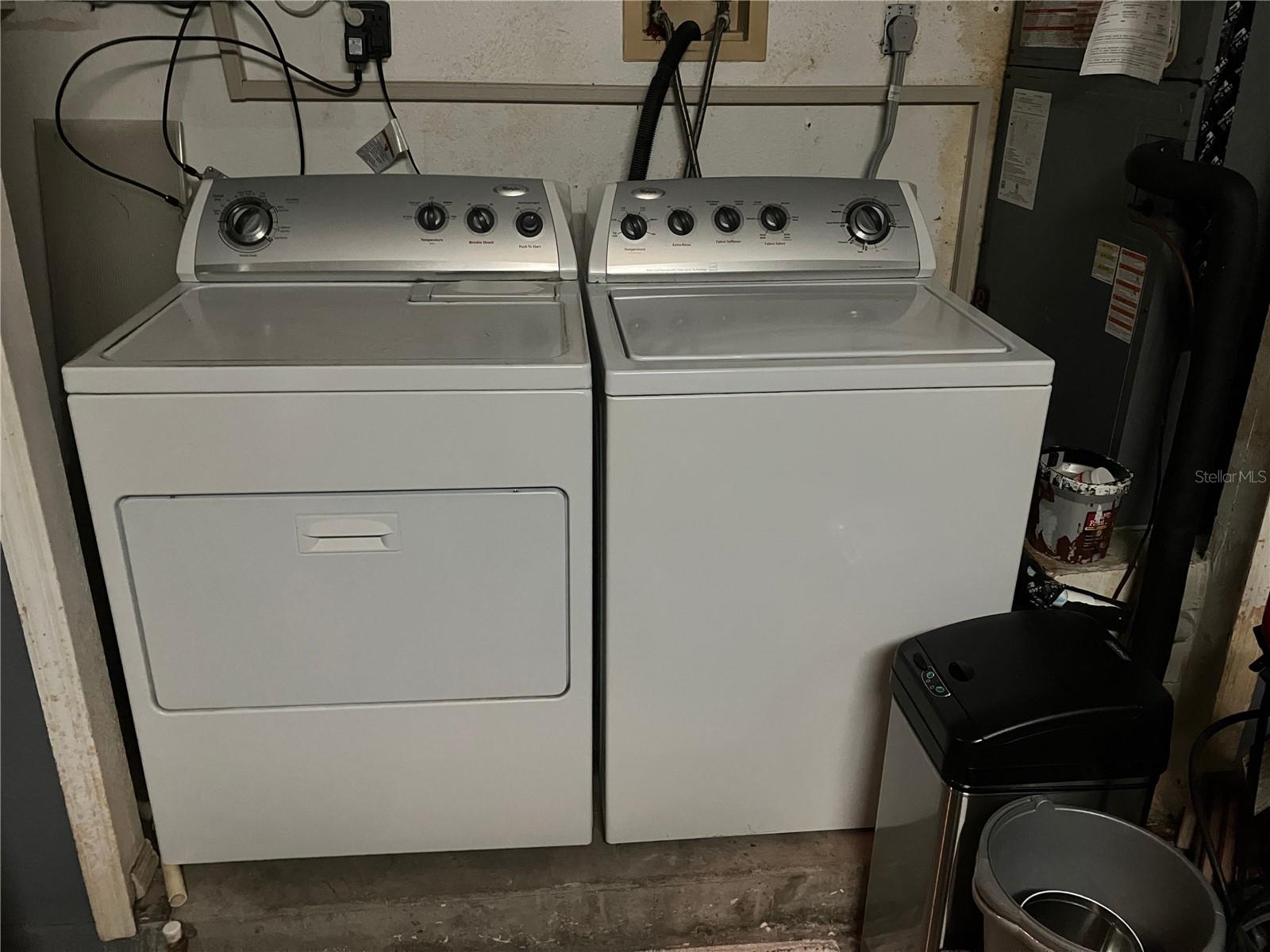 Wash and Dryer inside garage